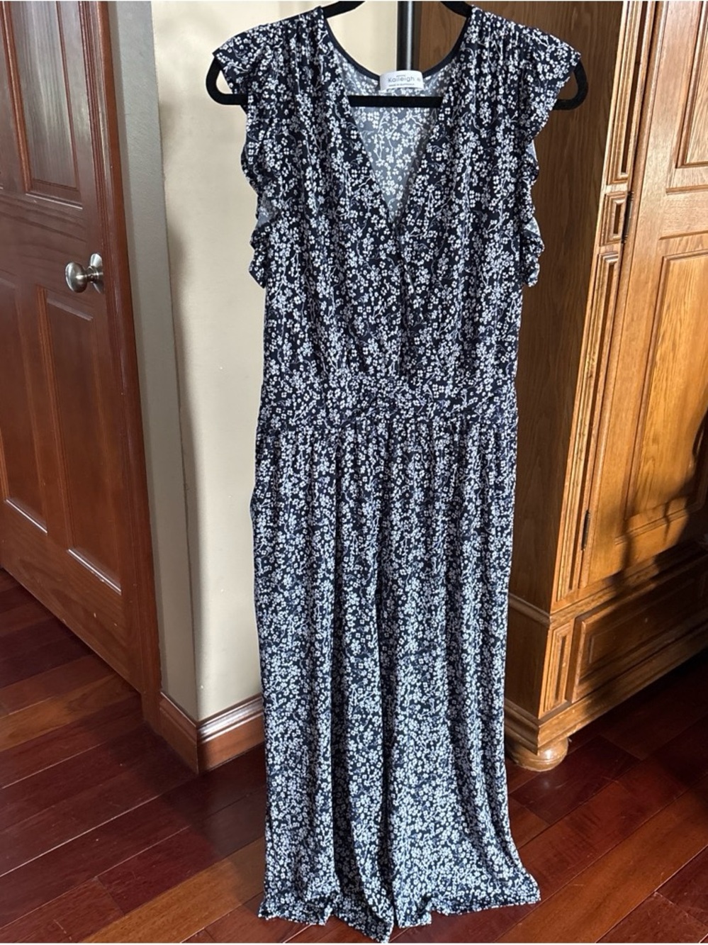 Kaileigh XL Women's Black Floral Romper